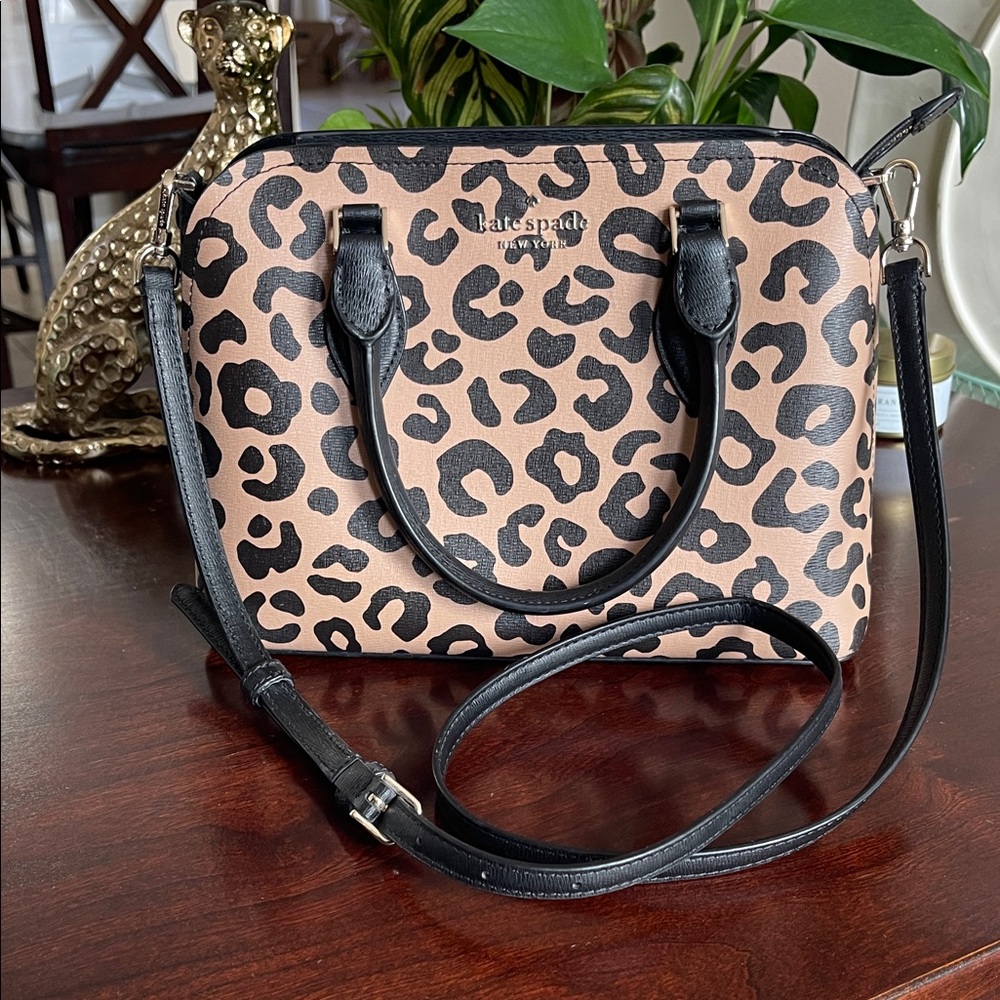 Kate Spade Black and Tan Leopard Crossbody Bag
